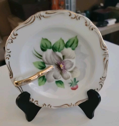 Vintage Rossetti Flower Fine China Magnolia Dish Occupied Japan Hand Painted 6”