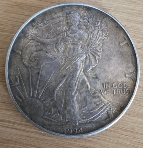 Walking Lady Liberty Fine Silver 1 Oz Ounce One Dollar Coin 1994