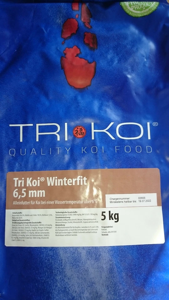 Tri Koi Winter Fit - sinkendes Koifutter für die kalte Jahreszeit - 6,5 mm 5 kg