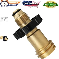 Compact POL to Type 1 Propane Adapter - 2.5" Brass Connection for BBQ & Camping
