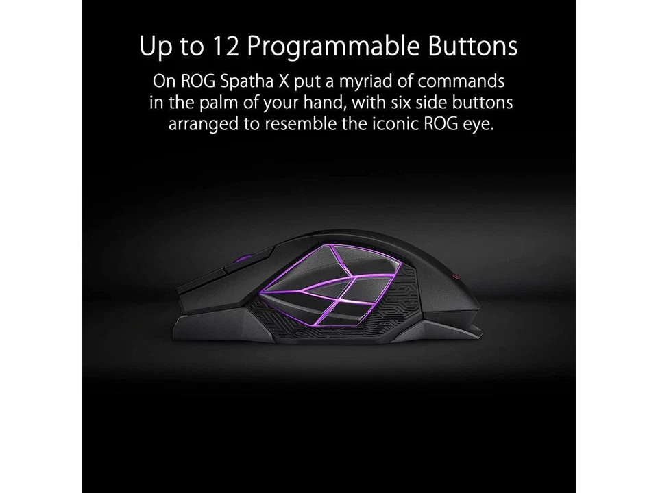 ASUS ROG Spatha X Wireless Gaming Mouse (Magnetic Charging Stand, 12 Programmabl - Image 3 of 4
