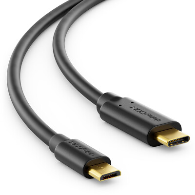 deleyCON 0,5m USB C Kabel Datenkabel Ladekabel USB 2.0 micro USB zu USB-C Handy