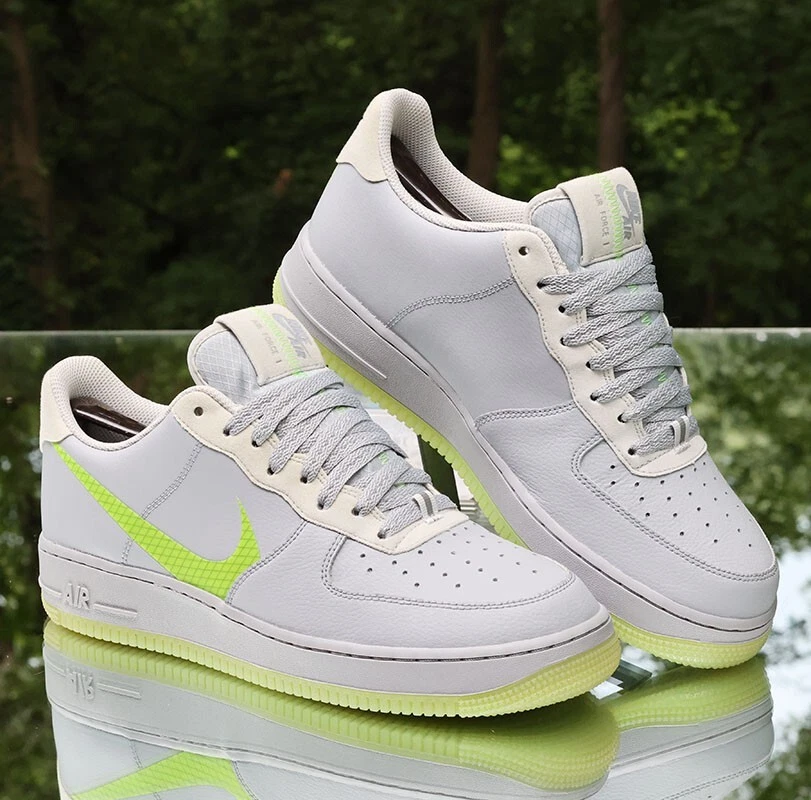 OFF WHITE Nike Air Force 1 Low Volt Swoosh Uomo Taglia 10 Grigio Lupo Personalizzate CD0888 002