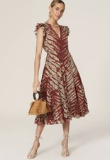 Ulla Johnson NEW Pilar Ruffle Trim Midi Dress In Canyon Size 4