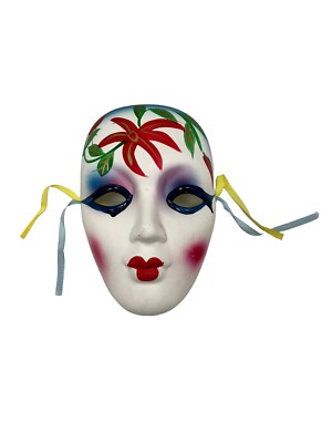 Asian Chinese Mask Wall Hanging Decoration Hand Painted Handmade