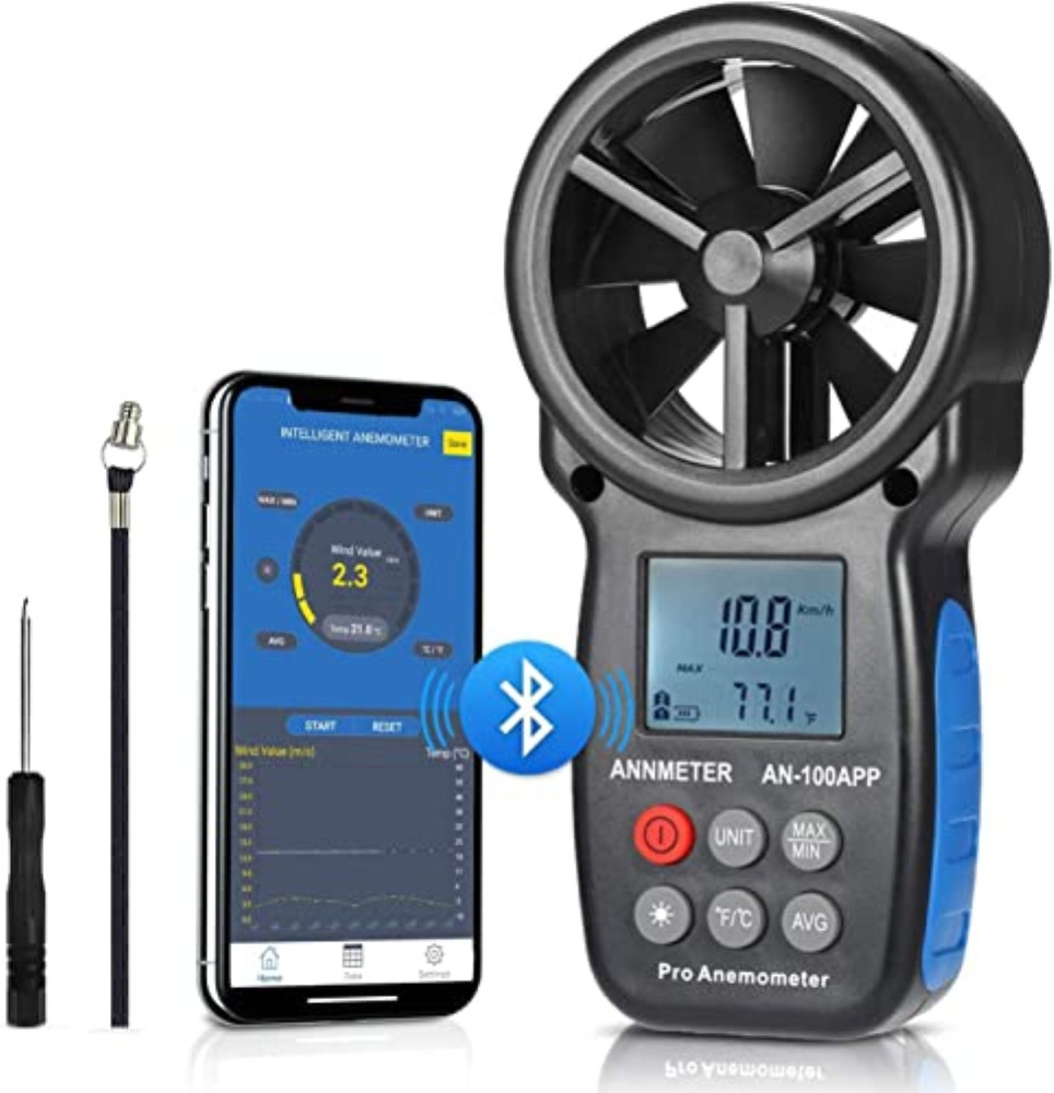 Anemometro Digitale AIOMEST per HVAC - Misuratore Flusso d'Aria APP