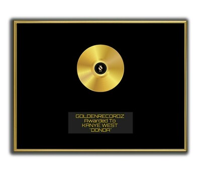 Kanye West Poster, DONDA ,GOLD/PLATINIUM CD, gerahmtes Poster HipHop WallArt Rap