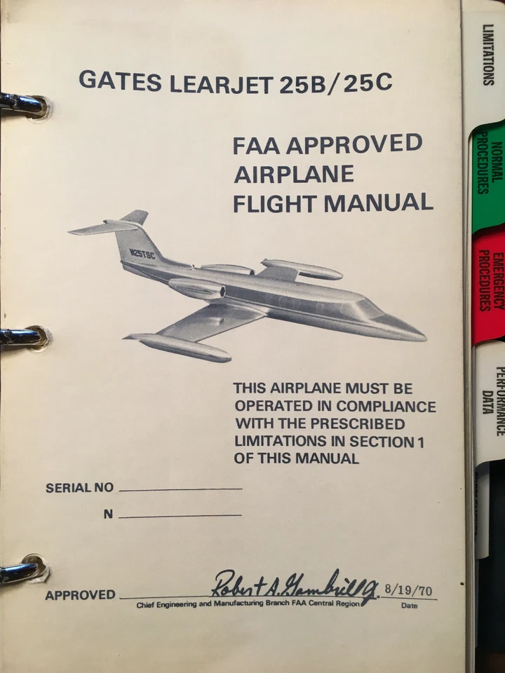 Manual de vuelo Gates LearJet 25B y 25C Foto 2 de 4