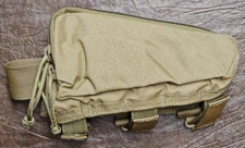 FirstSpear Rifle Stock Pack Coyote w/ Comb Height Kit 5 rd elastic pouch pocket