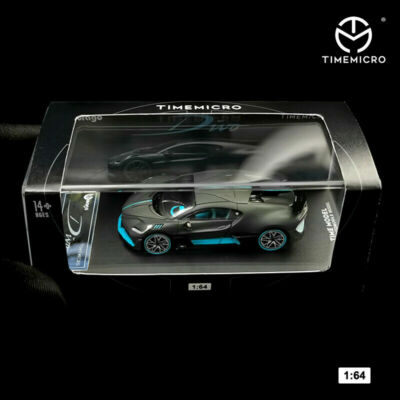 Bburago x TimeMicro 1:64 Bugatti Divo Dark Grey Diecast Model Car