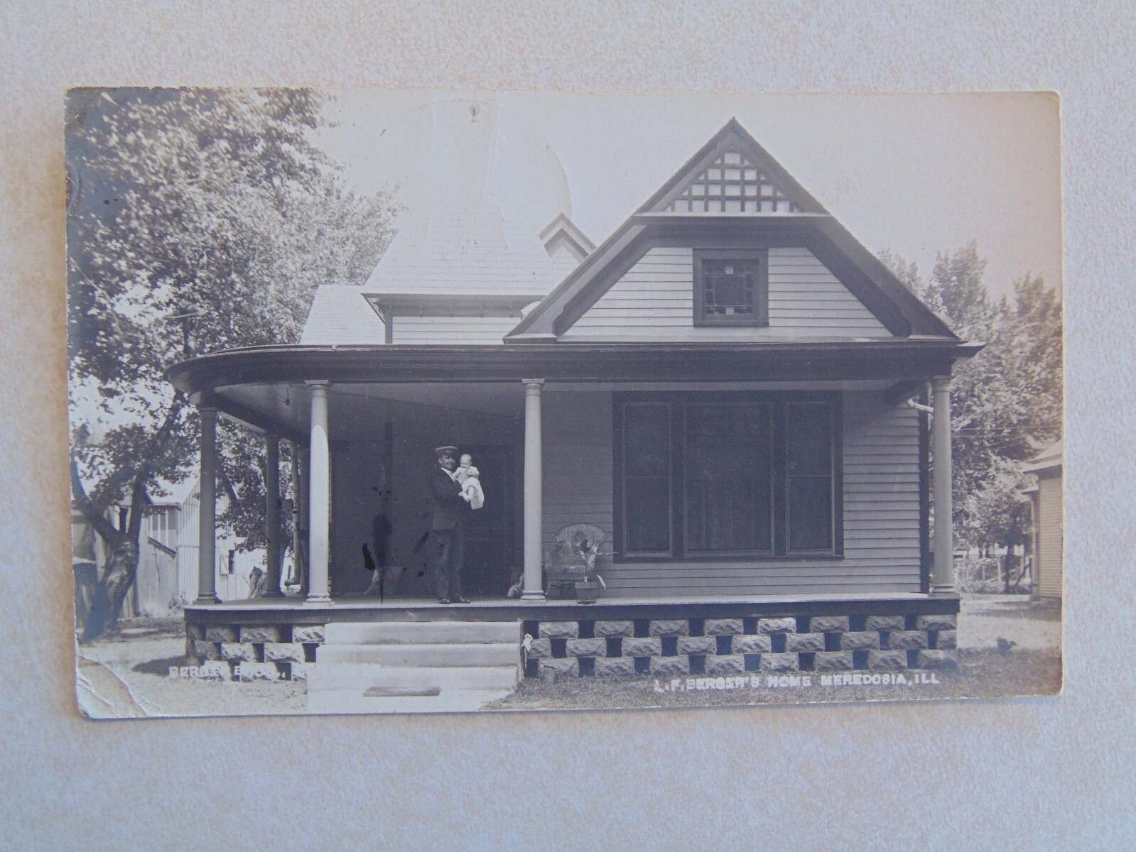 C1798 Postcard IL Illinois RPPC Meredosia L F Bergers Home eBay