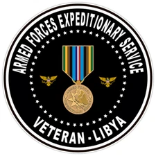 Armed Forces Expeditionary Service Veteran - Libya Bumper Sticker Vinyl Decal 5"