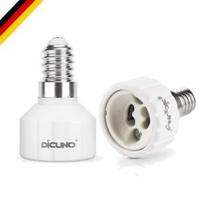 Lampenadapter E14 auf GU10 2er Pack hitzebeständig für LEDs und Halogen