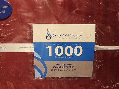 Impressions 1000 Thread Count Burgundy Solid Full/Queen Duvet Cover Set