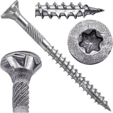 SILVER STAR STAINLESS STEEL WOOD SCREWS: Torx Drive Exterior, Fence, Deck Screws