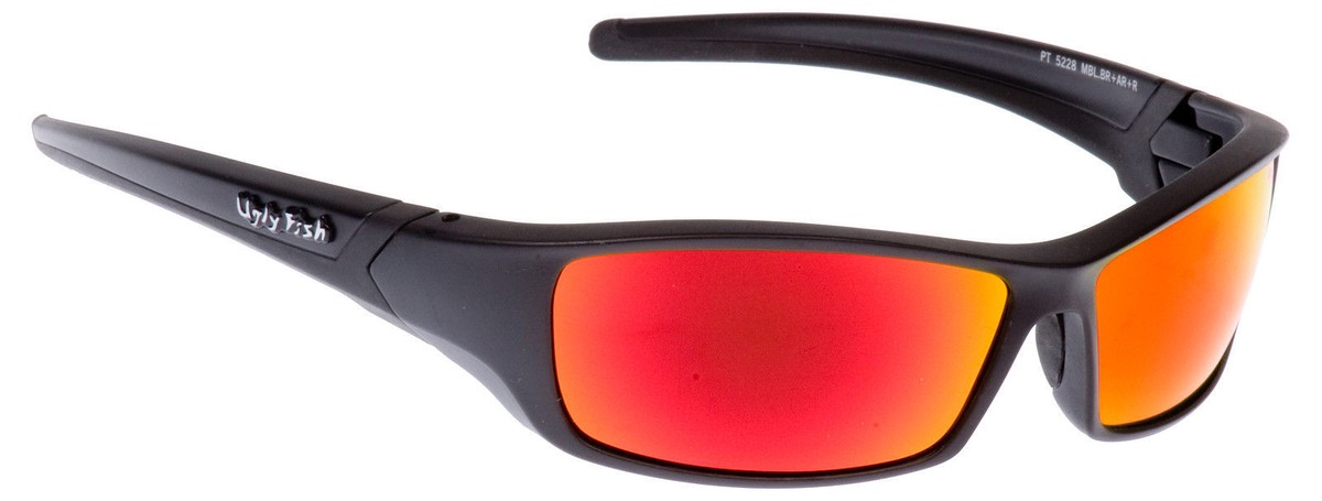 Ugly Fish Sunglasses Matt Black With Red Lens Sports Shades Eyewear RS5228