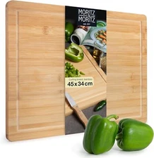 XXL Bamboo Cutting & Serving Board | Large Wooden Chopping Board with Juice Groo