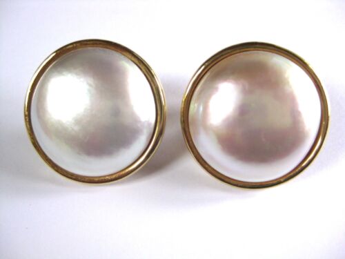 Earrings gold 585 with pearl, 20.12 g - Picture 1 of 3