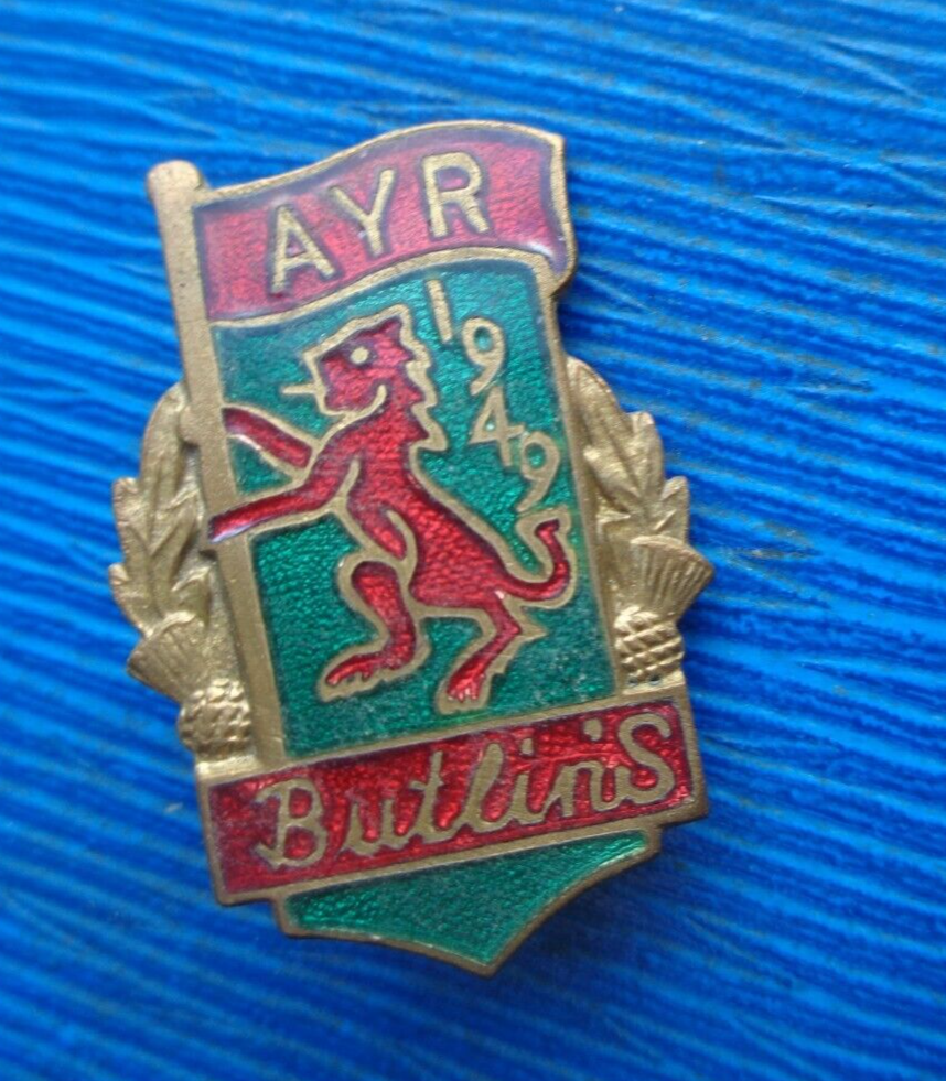 EARLY Butlin / Butlins Badge Ayr 1949 W. Reeves & Co Green & Red eBay
