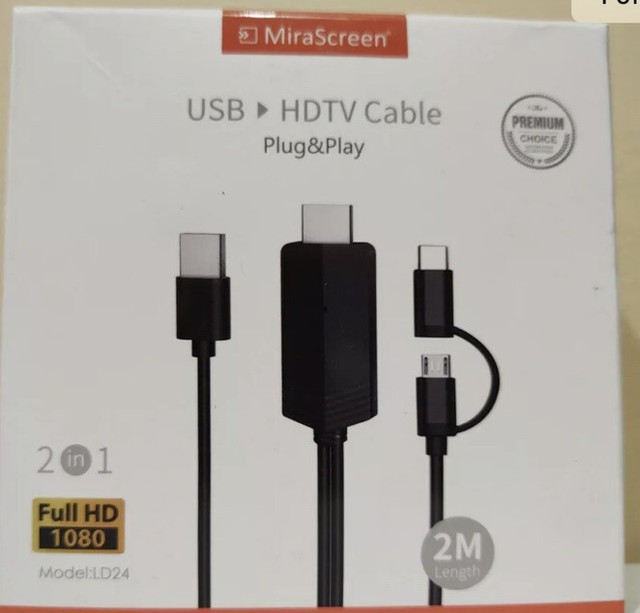 MiraScreen USB to HDTV Cable Plug and Play Andriod Model LD24 for sale