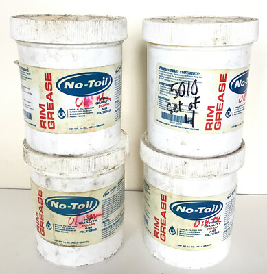 NO-TOIL OFF-ROAD MX ATV UTV FILTER AIR BOX RIM GREASE SEALER 16 OZ TUBS *4 TUBS*