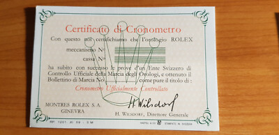 Rolex vintage chronometer certific italian 1959 ref RP 1201. XI. 59-3 M