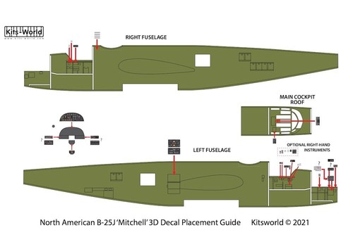 KW3D1321033 Kits-World 3D Decals 1:32 North-American B-25J Mitchell Cockpit - Picture 2 of 2