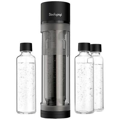 Sodapop Wassersprudler Logan mit Glasflaschen (3x) Schwarz B Ware