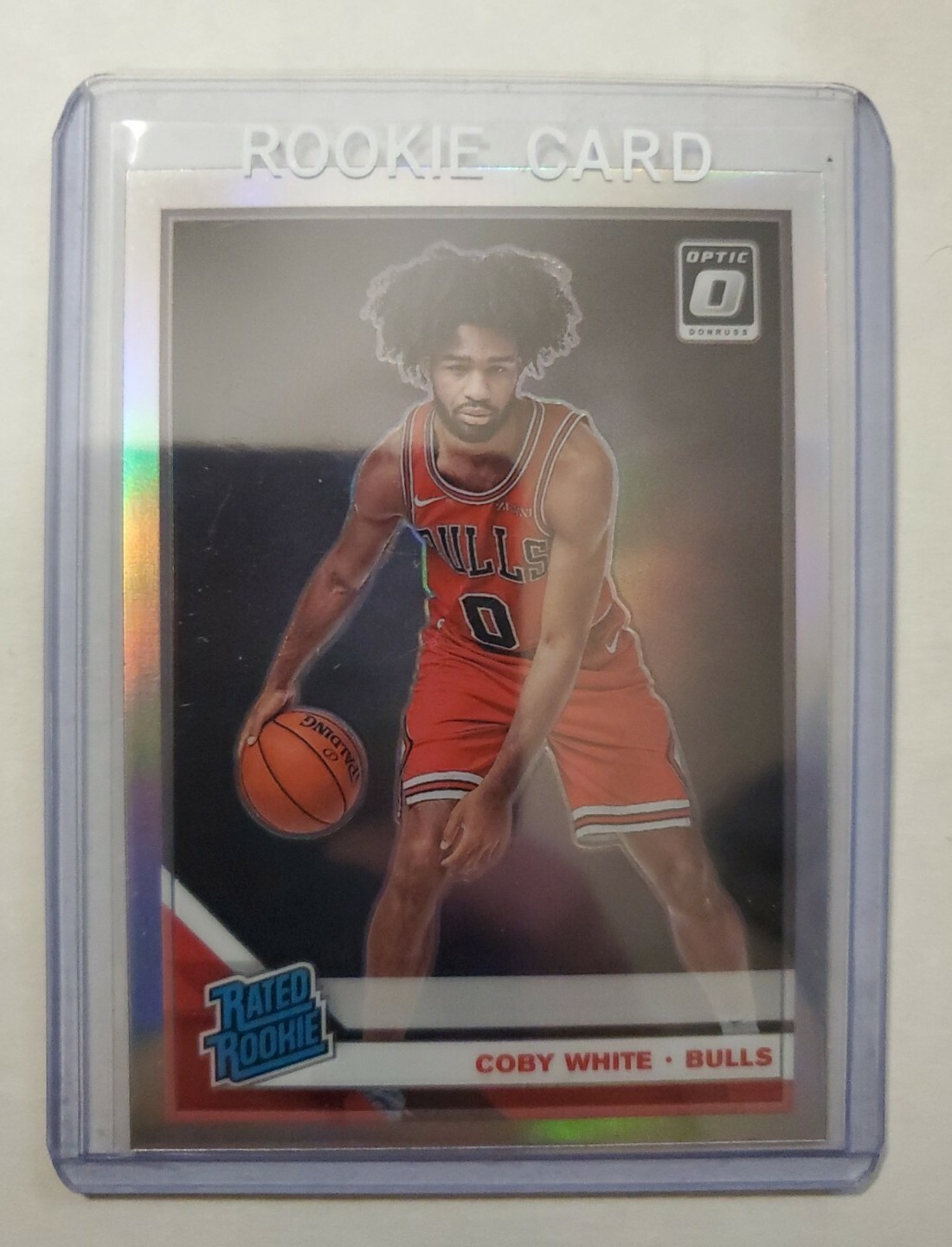 Coby White RC 2019-20 Donruss Optic Rated Rookie Holo Silver Prizm Chicago #180