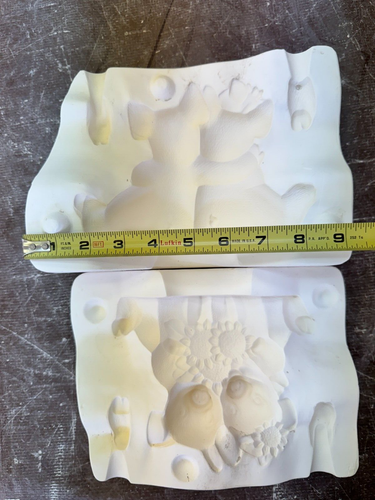 VINTAGE CLAY MAGIC CERAMIC MOLD #J-1382 CUDDLE PIGS W/SUNFLOWERS - Picture 10 of 11