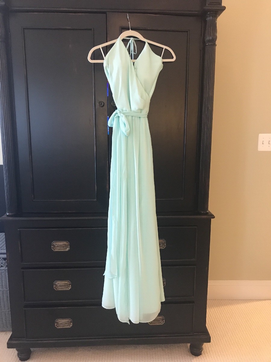 Joanna August DC Halter Wrap Gown XS Fully Lined