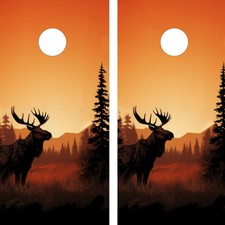 WATERPROOF FADEPROOF Cornhole Board Wraps Wild Moose / 3M Laminated