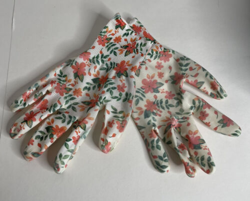 Nouveaux gants de travail de jardin enduits de caoutchouc True Living Outdoor rose orange vert - Photo 1/5