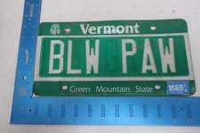 Vermont VT License Plate Tag Vanity 2004 04 Baby Led Weaning Initials BLW PAW