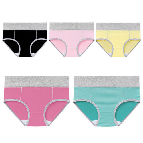5 Pack Ladies High Waist Knickers Women's Cotton Full Briefs Underwear Panties - Picture 32 of 32