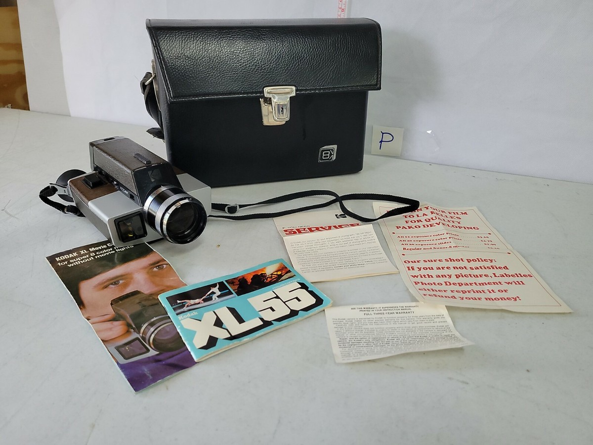 Vintage 1972 Kodak XL55 Movie Camera With Manual & Case | eBay