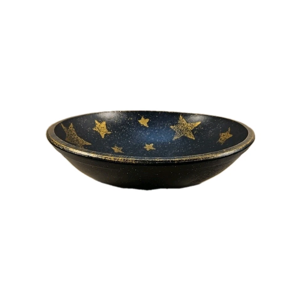 Resina Star Bowl American Cottage Gold & Navy Blue Country Foto 2 de 4