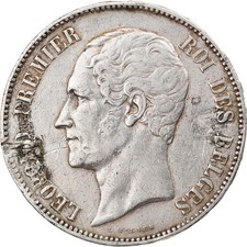 [#218033] Coin, Belgium, Leopold I, 5 Francs, 1853, EF, Silver, KM:2.1