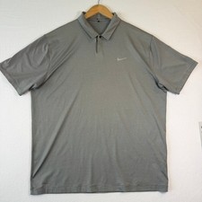 Nike Tiger Woods Collection Grey Micro Stripe Dri-FIT Golf Polo Shirt Mens XL