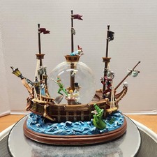 Disney Peter Pan Capitán Gancho Globo de Nieve Barco Pirata Iluminar