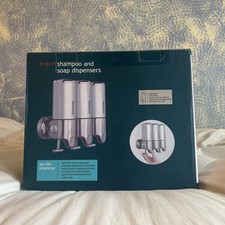 Bathroom Shower Soap Shampoo Conditioner Dispenser 3 Bottles Wall Mount Organize