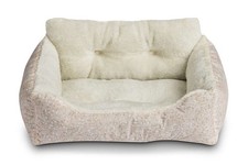 Puppy Dog Bed with Plush Bolster for Small Dogs, Soft Cushion Pet Mat, Washable