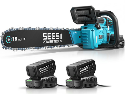 18'' Brushless Electric Chainsaws 40V Cordless Chain Saw 2X5000MAh Battery&Charge
