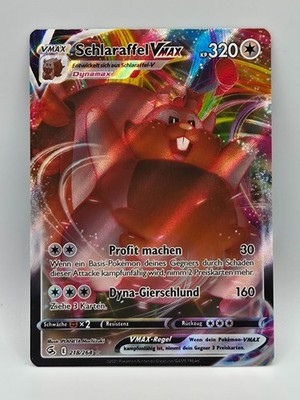 Pokemonkarte Fusions Angriff Schlaraffel VMAX  218/264 DEUTSCH