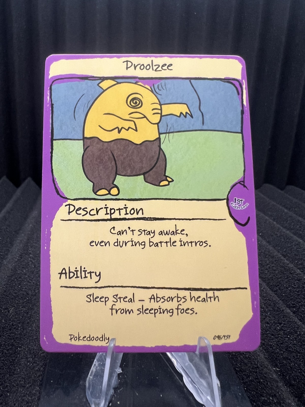 Droolzee (Drowzee) #96 - First Edition First Print PokeDoodly Fan Art - Pokemon