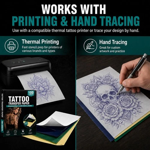 Clennaner Tattoo Transfer Paper, 8.5x11 Thermal Stencil image 4