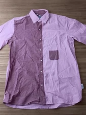 Mens Amongst Friends Pink Button Up S/S Shirt Large