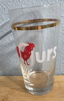 Vge Farm Red Rooster ''Ours'' Glass Replacement  Glass For Cocktail Glass Set 