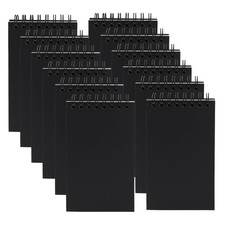 12PCS Pocket Notebooks 3x5 Mini Spiral Notepads Lined Memo Pads Black
