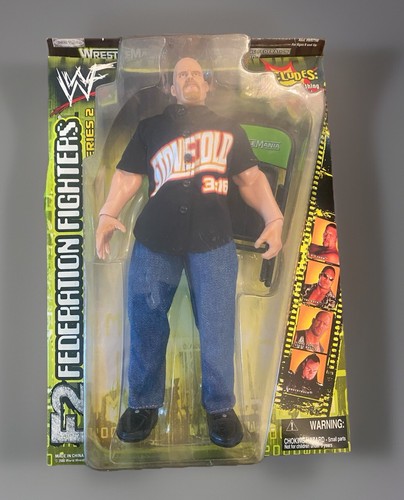 STONE COLD STEVE AUSTIN FEDERATION FIGHTERS F2 SERIES 2 WWF JAKKS 12" 1:6 SEALED